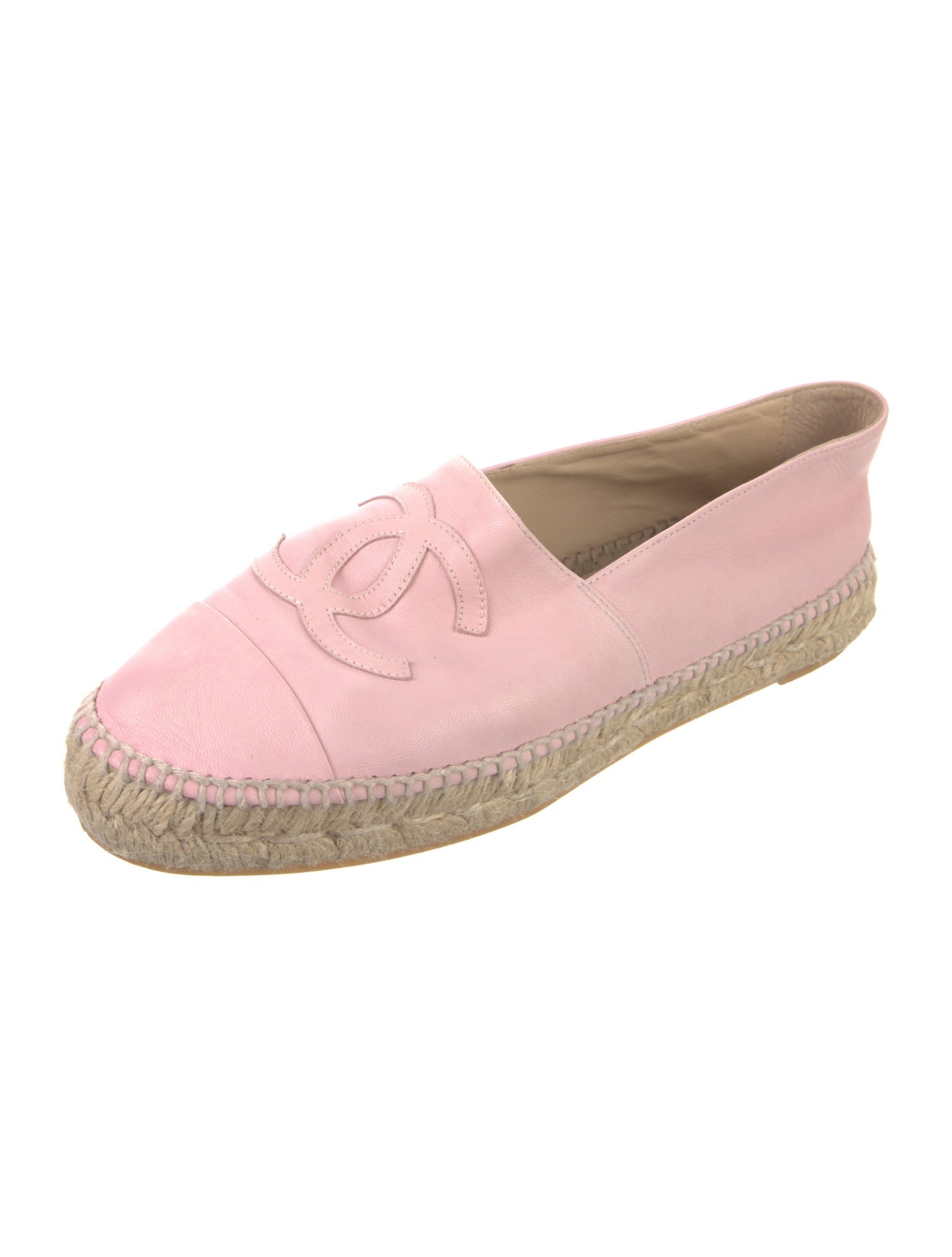 Chanel Interlocking CC Logo Lambskin Espadrilles