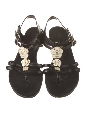 Chanel 2016 Interlocking CC Logo T-Strap Sandals