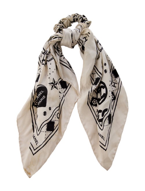 Chanel Silk CC Scarf Hair Tie