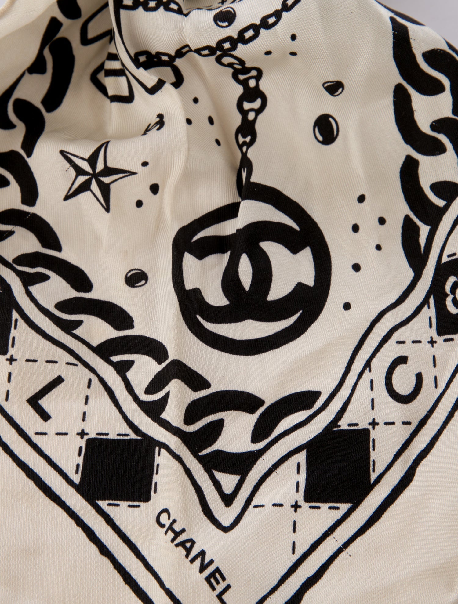 Chanel Silk CC Scarf Hair Tie