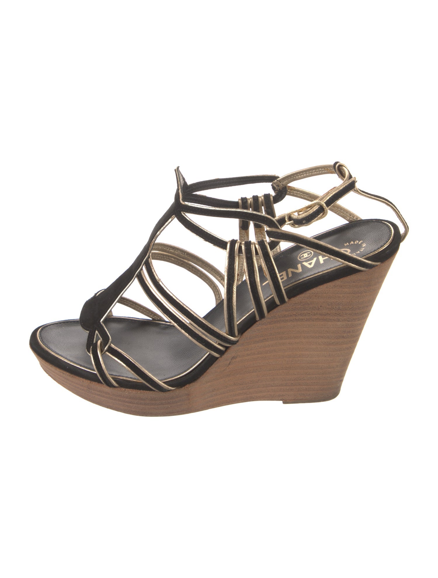 Chanel Interlocking CC Logo Suede Gladiator Sandals