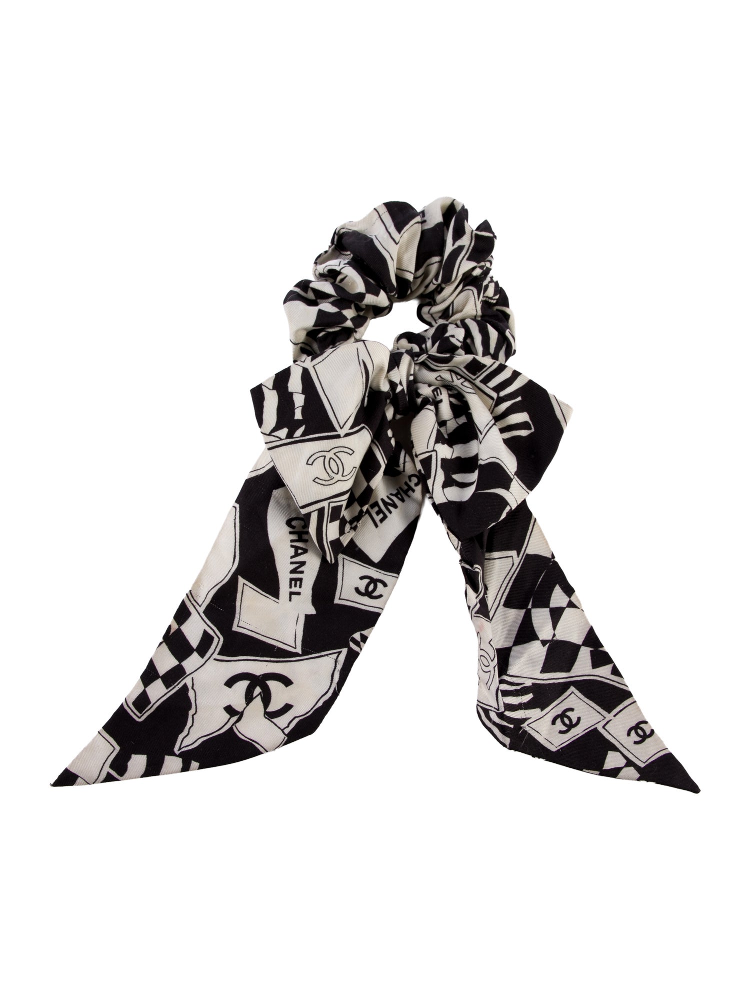 Chanel 2023 CC Silk Bow Scrunchie