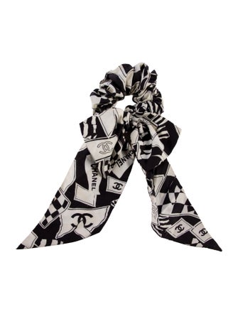 Chanel 2023 CC Silk Bow Scrunchie