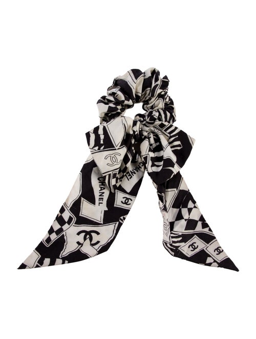 Chanel 2023 CC Silk Bow Scrunchie