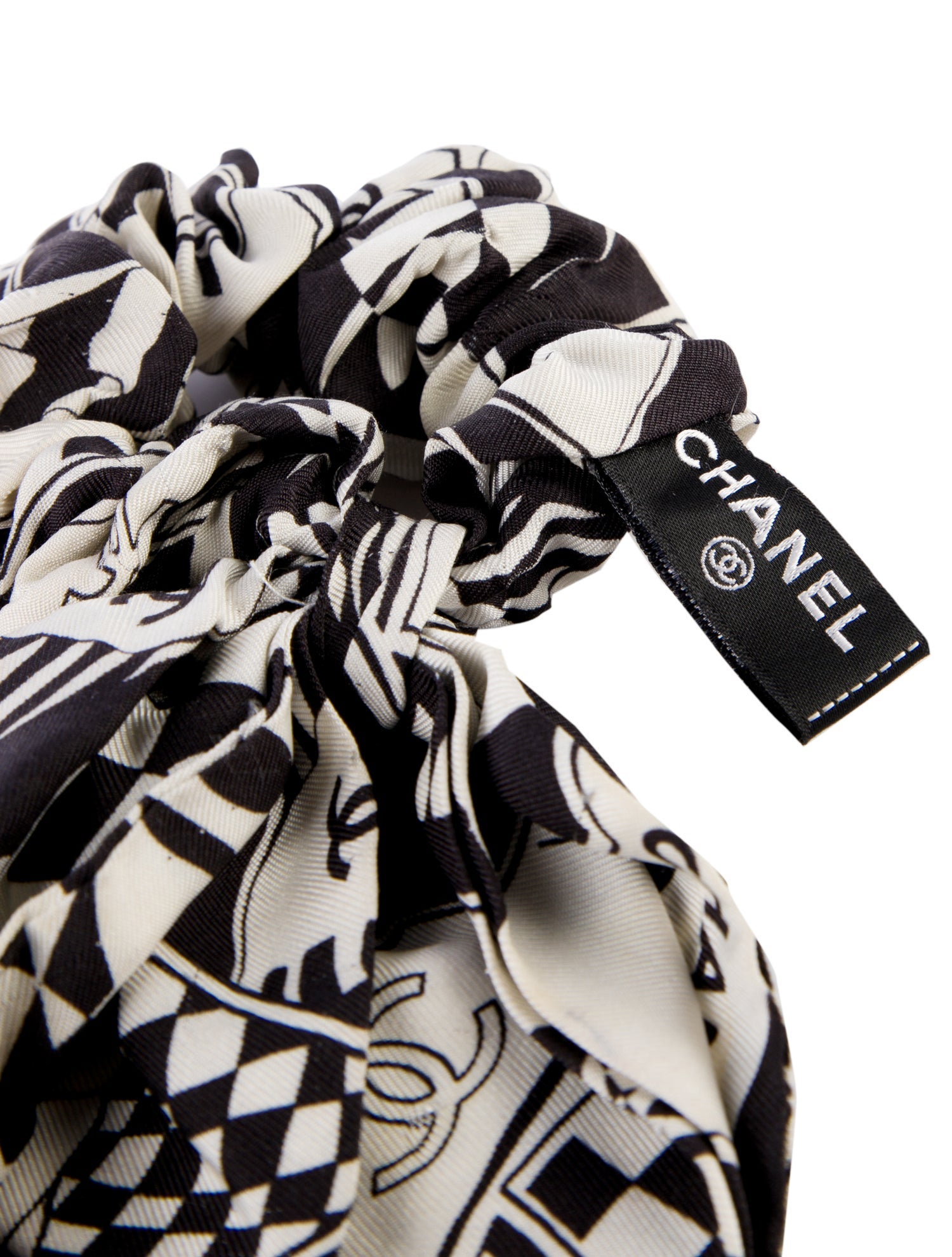 Chanel 2023 CC Silk Bow Scrunchie