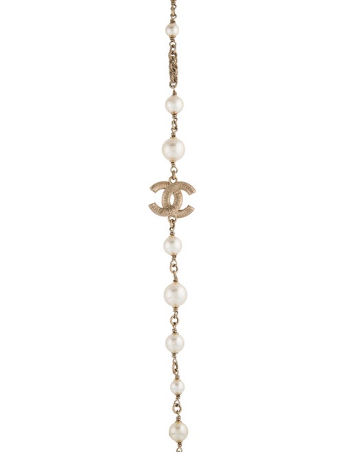 Chanel Faux Pearl CC Station Necklace