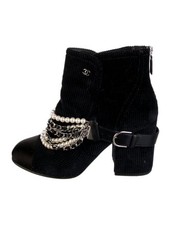 Chanel 2018 Paris-Hamburg Corduroy Boots