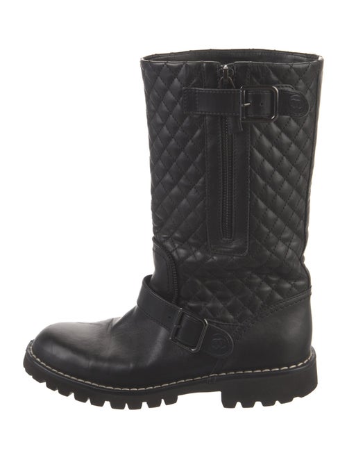 Chanel Interlocking CC Logo Leather Boots