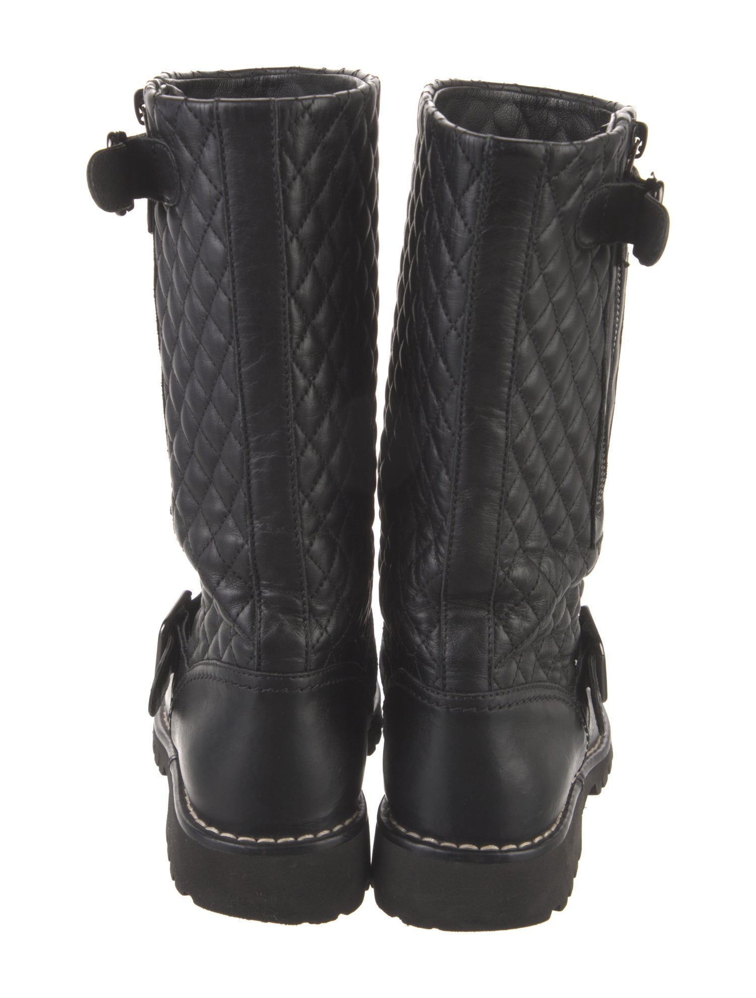 Chanel Interlocking CC Logo Leather Boots