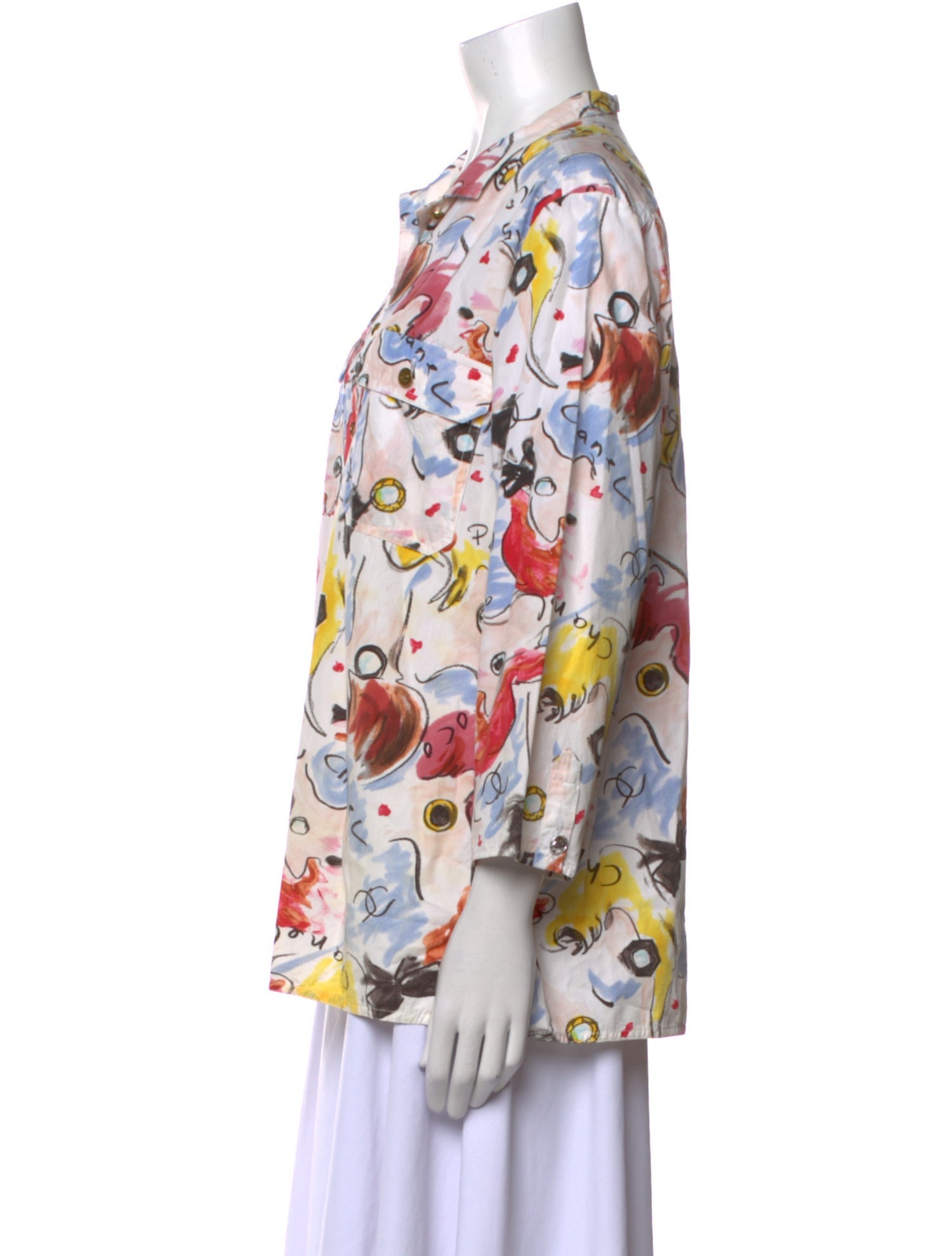 Chanel 1995 Silk Button-Up Top