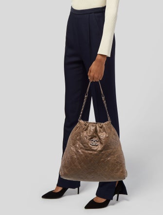 Chanel Large Elastic CC Shopping Tote