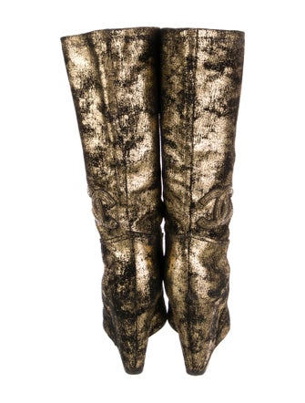 Chanel 2010 Interlocking CC Logo Boots