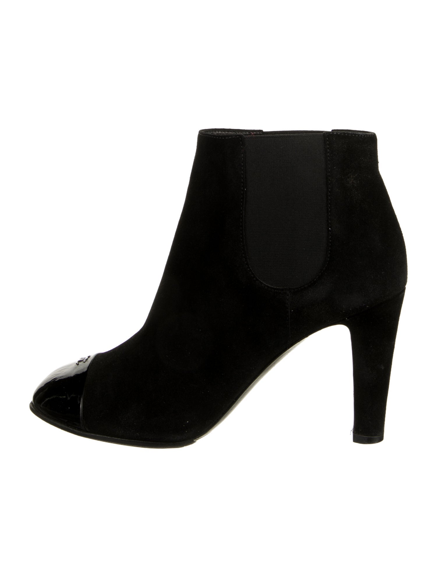 Chanel Interlocking CC Logo Suede Chelsea Boots