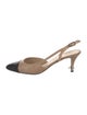 Chanel Interlocking CC Logo Leather Slingback Pumps