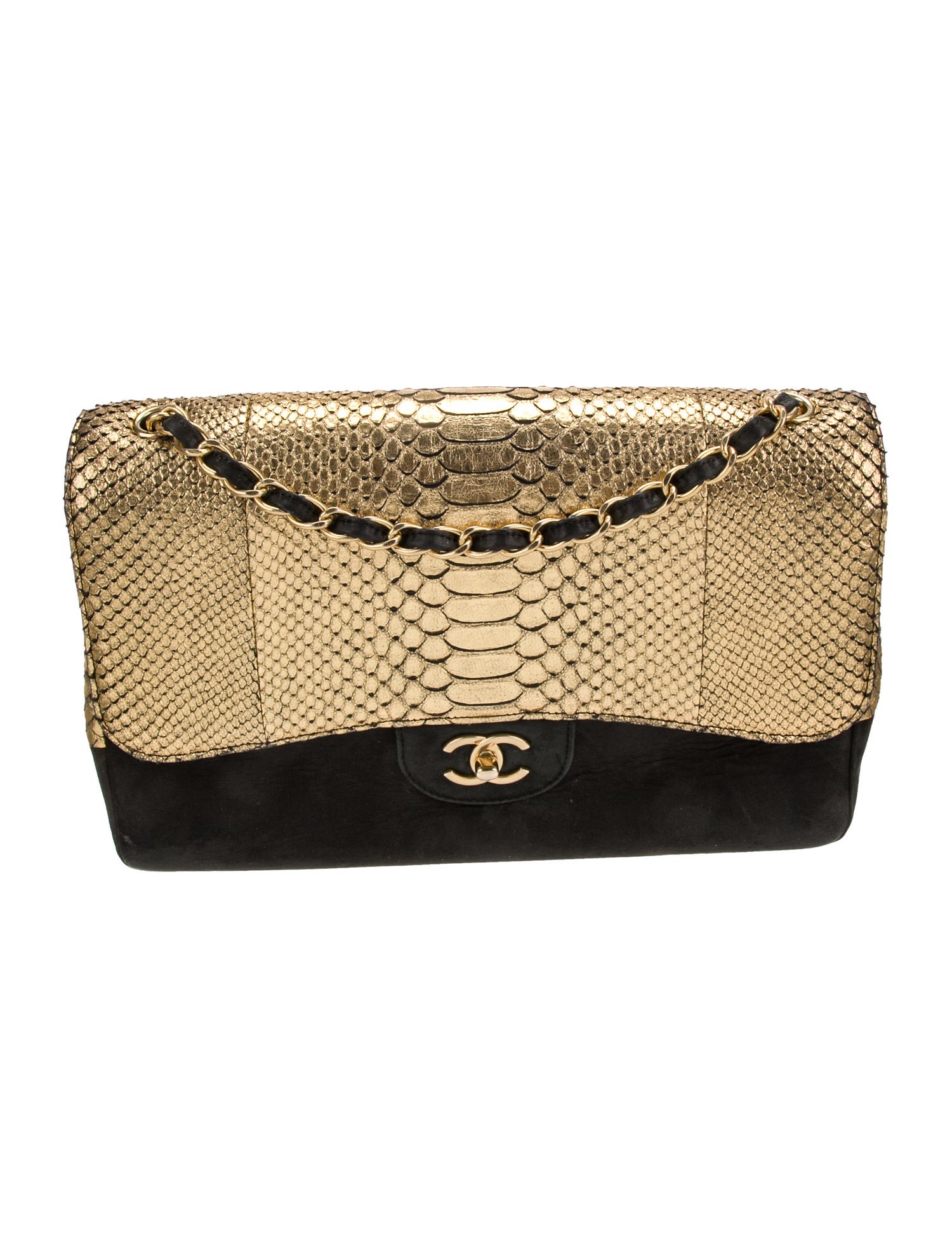 Chanel Python Jumbo Double Flap Bag