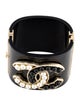 Chanel Faux Pearl & Resin Hinged CC Bracelet