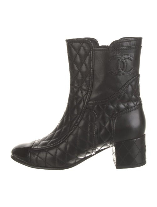 Chanel Interlocking CC Logo Leather Combat Boots