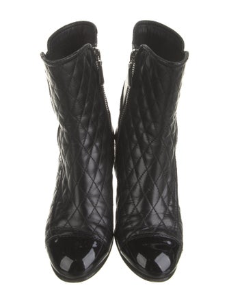 Chanel Interlocking CC Logo Leather Combat Boots