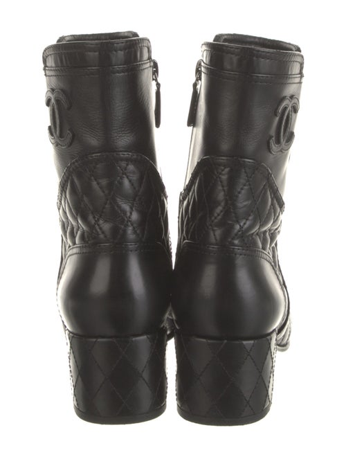 Chanel Interlocking CC Logo Leather Combat Boots
