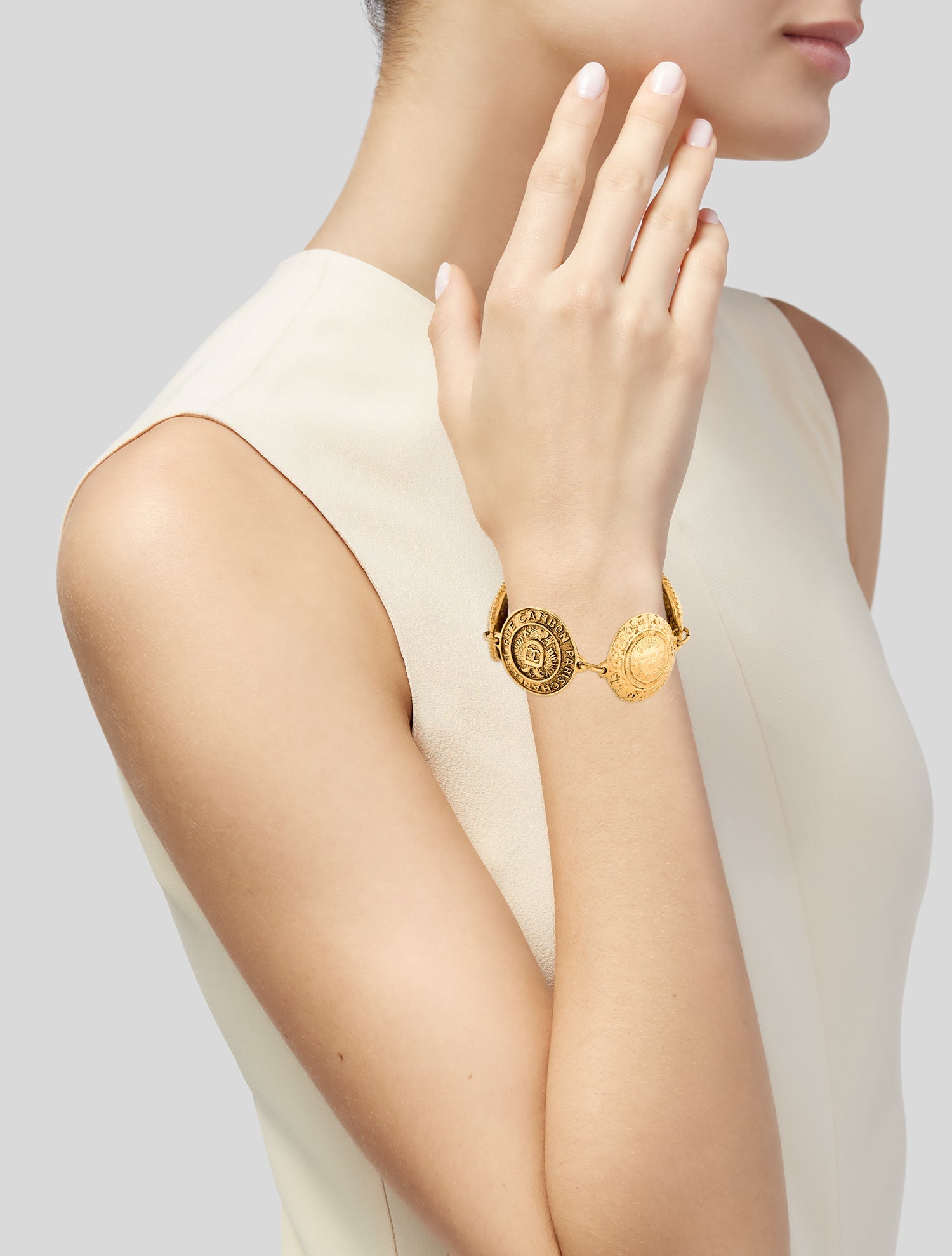 Chanel Vintage CC Medallion Link Bracelet