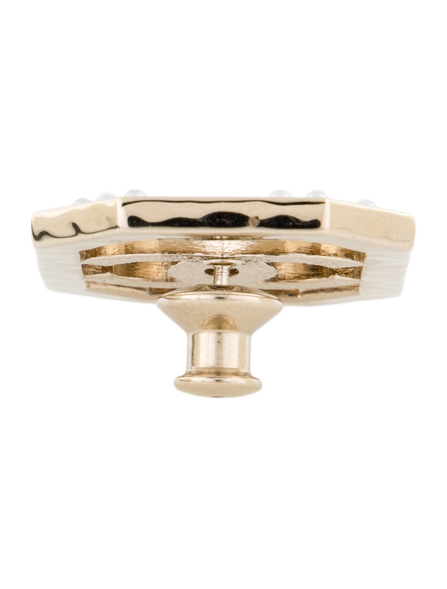 Chanel 2023 Faux Pearl & Strass CC Brooch