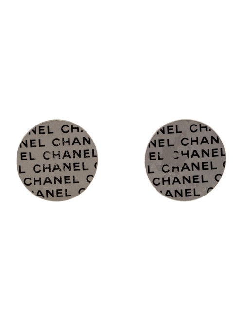 Chanel Enamel Round Clip-On Earrings