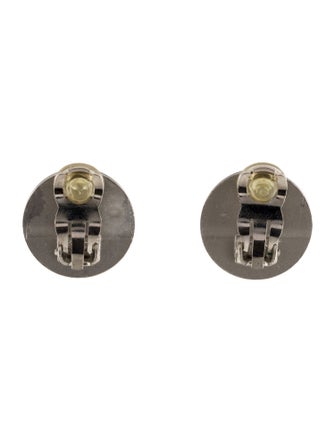 Chanel Enamel Round Clip-On Earrings