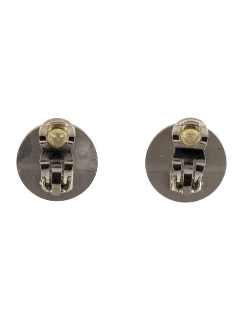 Chanel Enamel Round Clip-On Earrings
