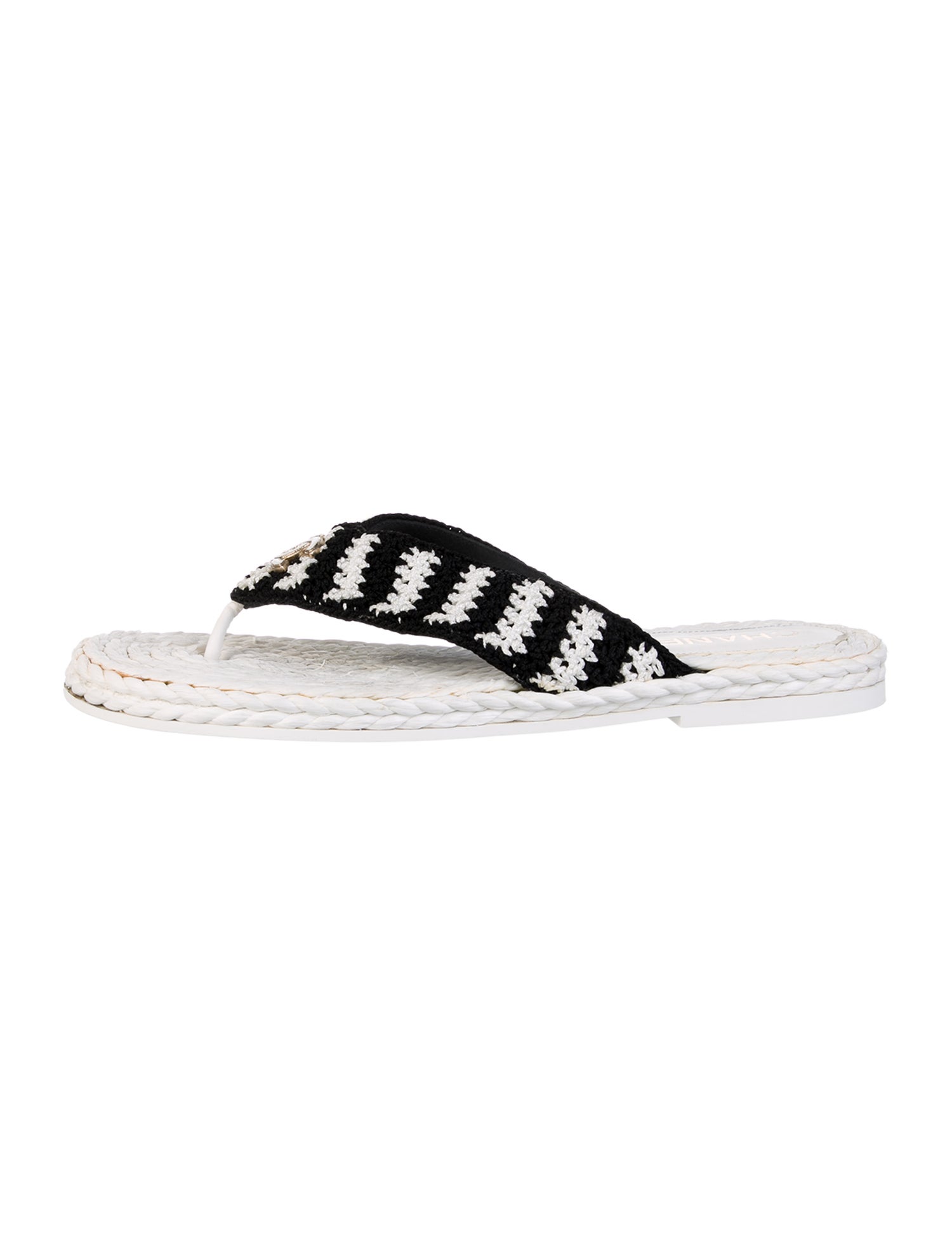 Chanel 2024 Interlocking CC Logo Flip Flops