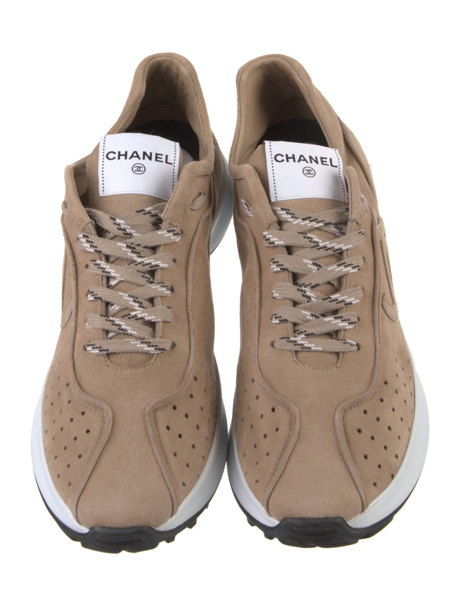 Chanel Interlocking CC Logo Suede Athletic Sneakers
