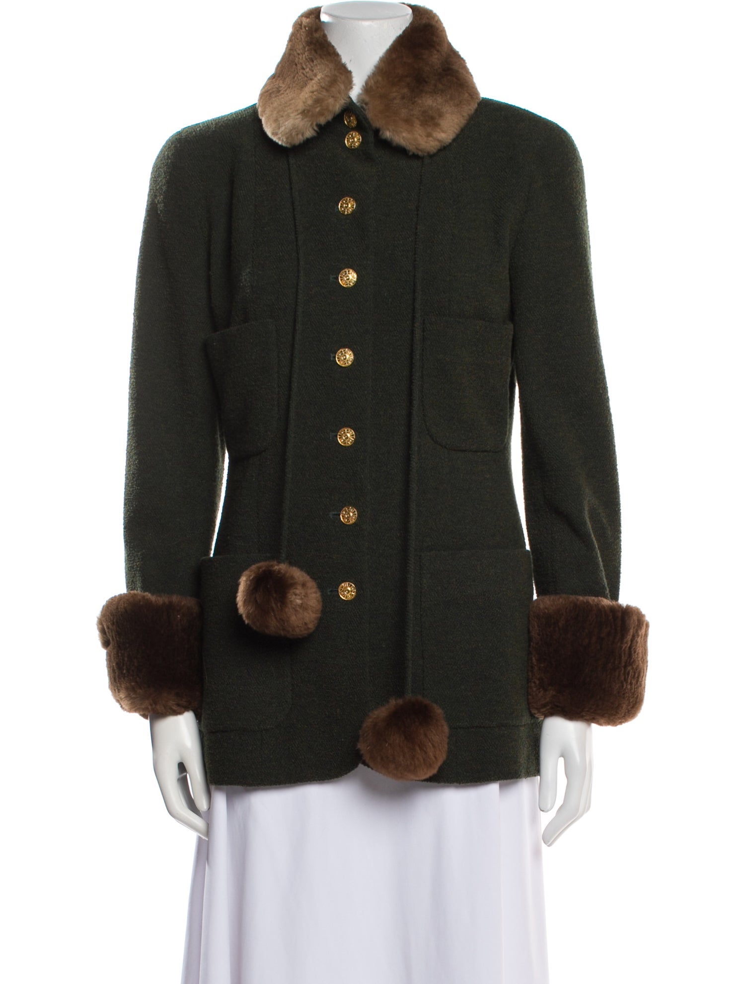 Chanel Vintage 1988 Faux Fur Jacket