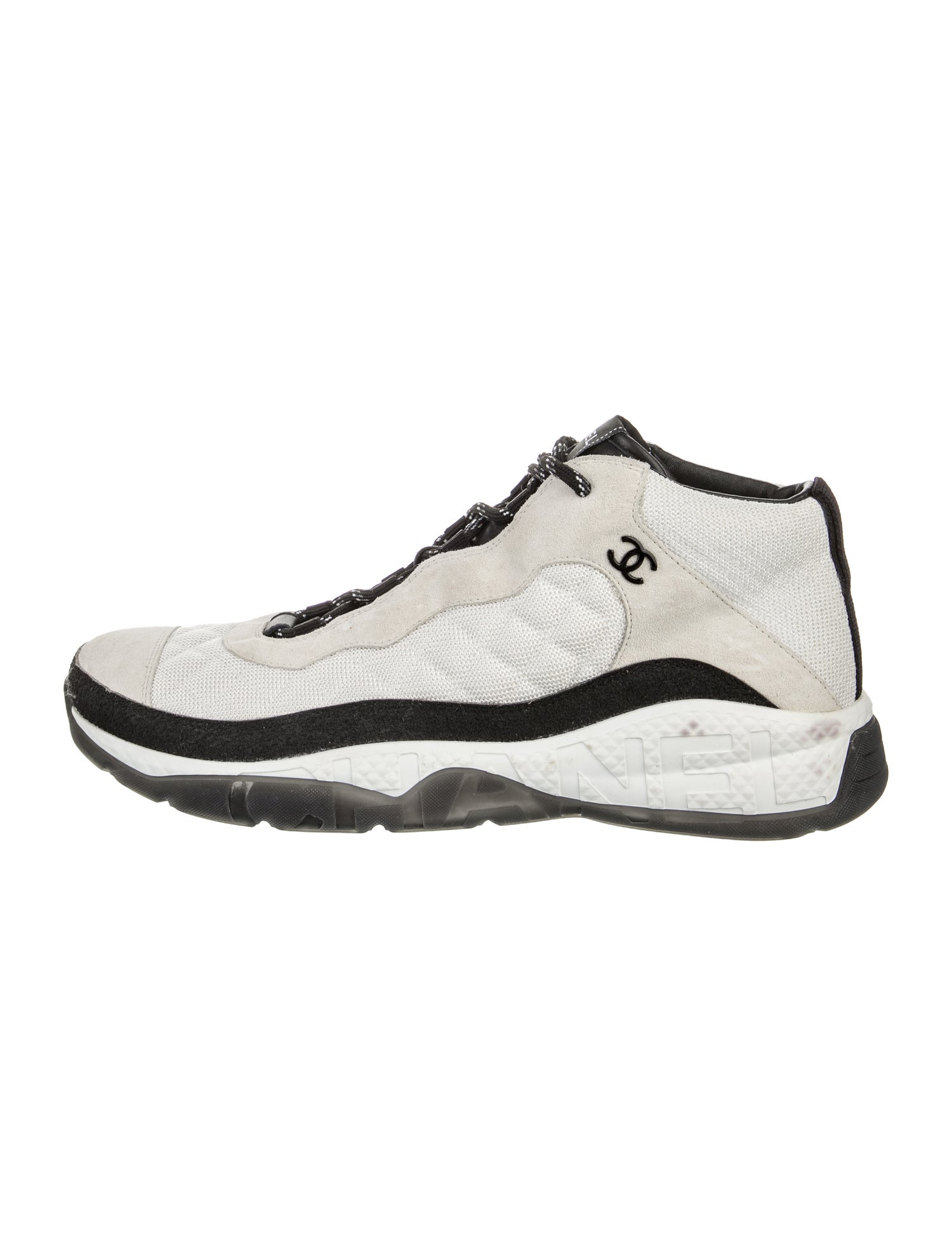 Chanel Interlocking CC Logo Suede Sneakers