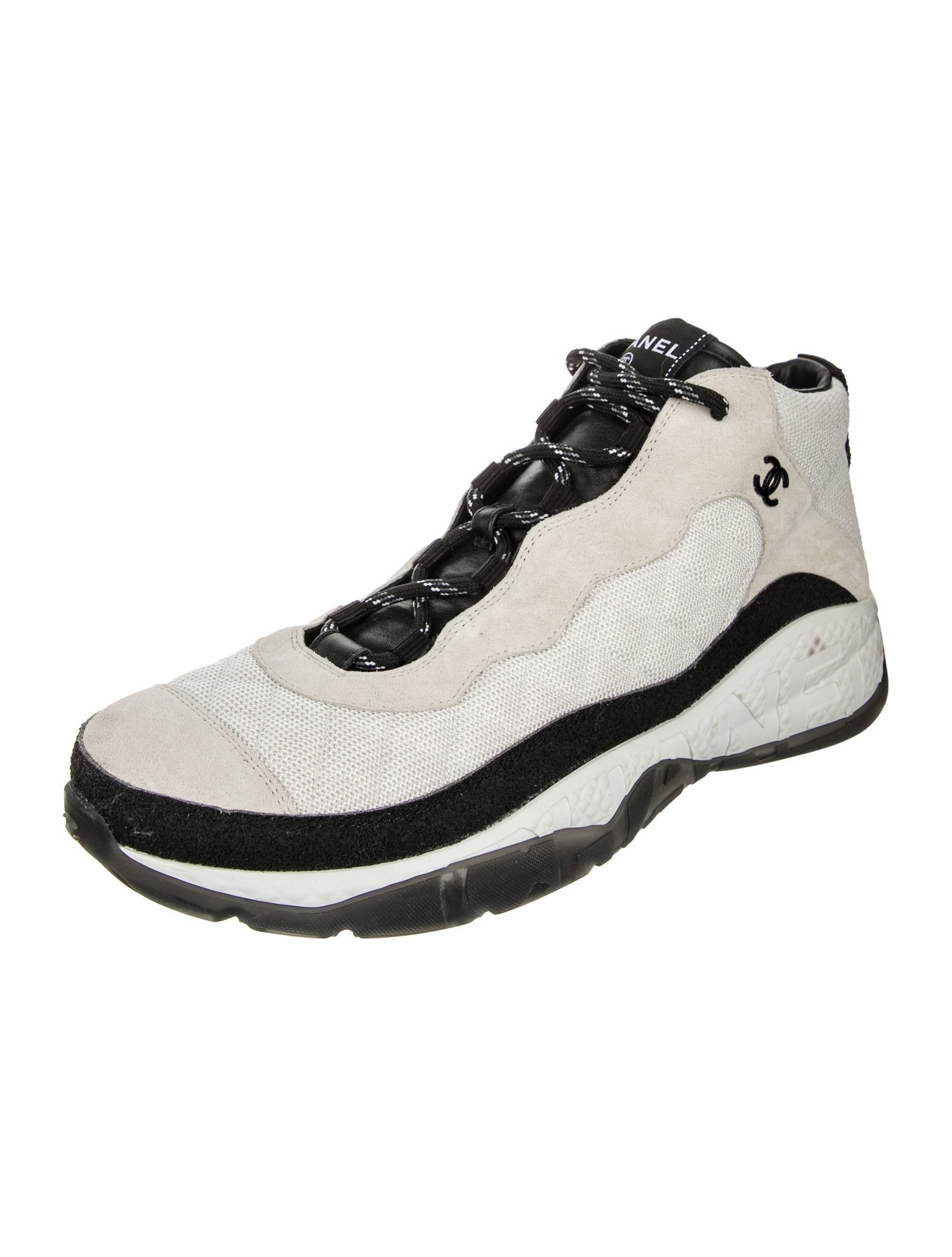 Chanel Interlocking CC Logo Suede Sneakers