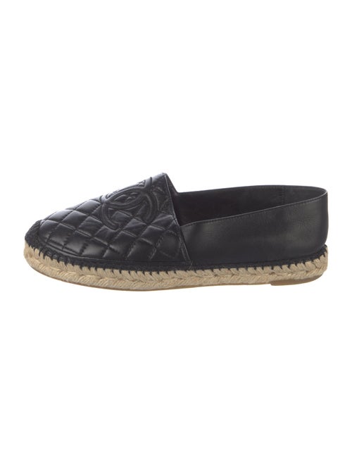 Chanel Interlocking CC Logo Leather Espadrilles
