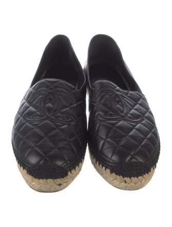 Chanel Interlocking CC Logo Leather Espadrilles