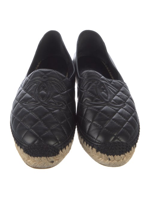 Chanel Interlocking CC Logo Leather Espadrilles