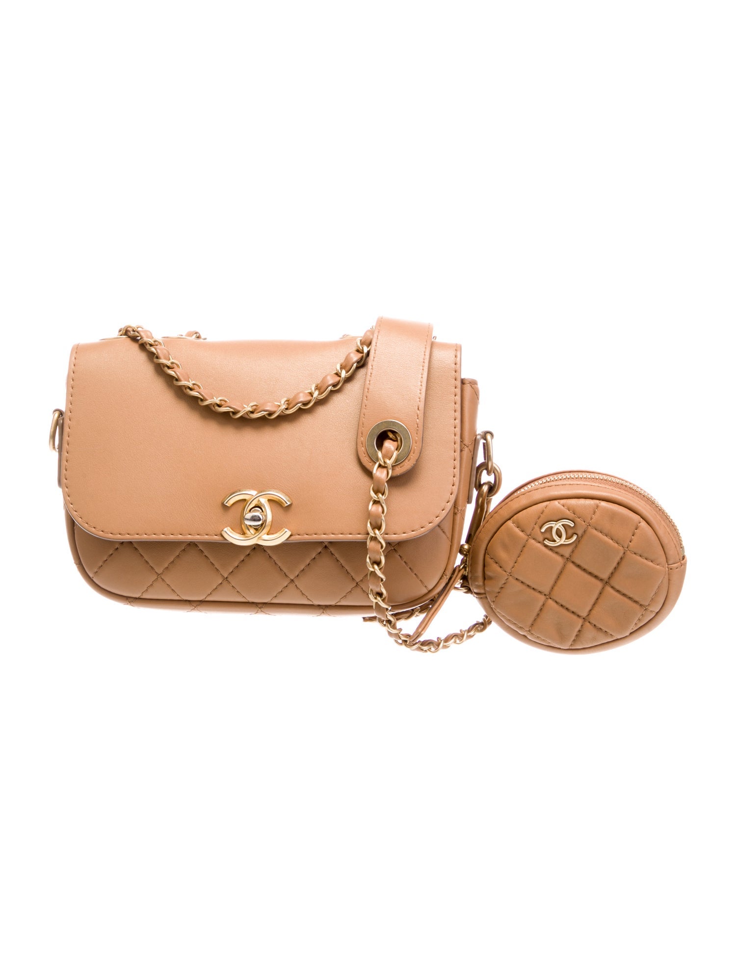 Chanel Quilted Multi Pouching Flap Bag w/ Coin Purse