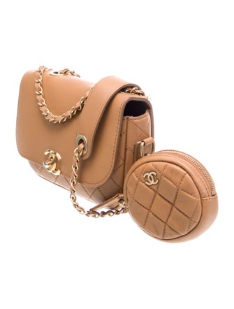Chanel Quilted Multi Pouching Flap Bag w/ Coin Purse