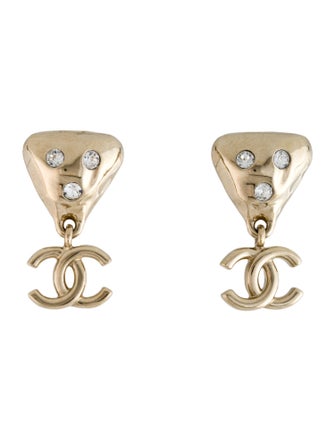 Chanel 2024 Strass Pendant Drop Earrings