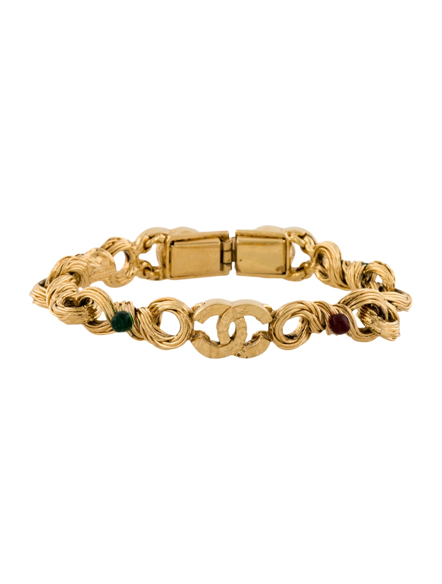 Chanel Vintage Gripoix Twisted Link Bracelet