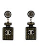 Chanel Strass & Resin CC Perfume Bottle Drop Earrings