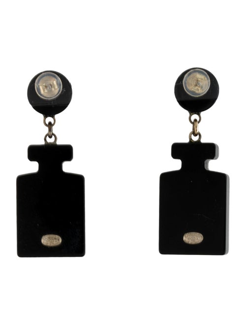 Chanel Strass & Resin CC Perfume Bottle Drop Earrings