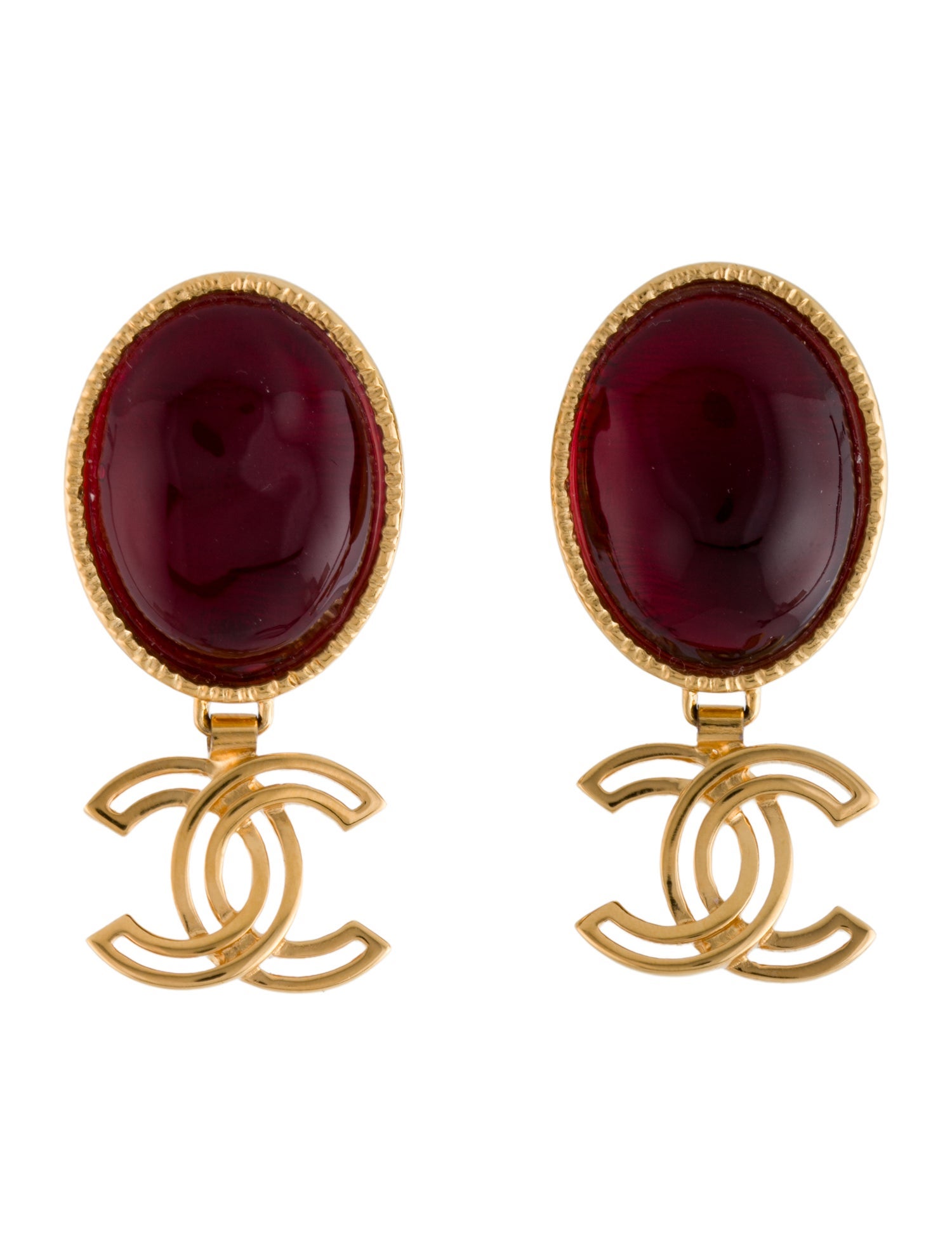 Chanel 2020 Resin CC Drop Earrings