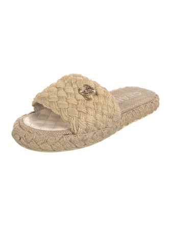 Chanel Interlocking CC Logo Jute Espadrilles