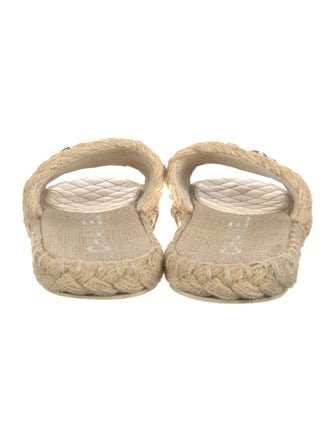 Chanel Interlocking CC Logo Jute Espadrilles