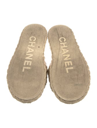 Chanel Interlocking CC Logo Jute Espadrilles