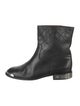Chanel Interlocking CC Logo Leather Moto Boots
