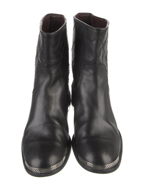 Chanel Interlocking CC Logo Leather Moto Boots