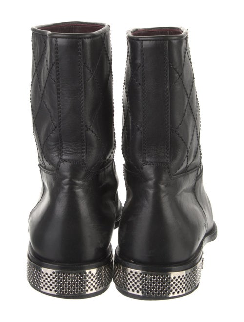 Chanel Interlocking CC Logo Leather Moto Boots
