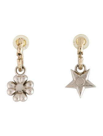 Chanel 2023 Strass CC Star & Clover Drop Clip-On Earrings